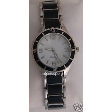 Silver Tone And Tile Bracelet Ladies Watch -