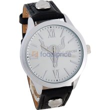 SINOBI PU Leather Band Wrist Watch (White)
