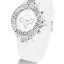 Sky Blue Silicone Ladies Women Jelly Wrist Watch Versicolor