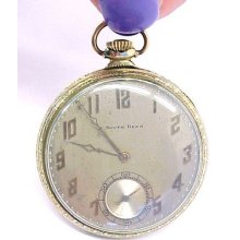 South Bend Vintage Double Roller Pocket Watch W/ 25 Yr Gold Filled Case 19jewels