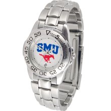 Southern Methodist Mustangs Sport Steel Band-Ladies Watch