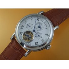 Ss Dual Time Open Heart Automatic Watch White