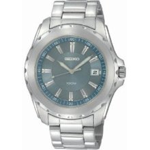 Stainless Steel Blue Dial Quartz Link Bracelet