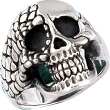 Stainless Steel Skull With Rock Head In Sizes 9-14 (sr26)