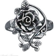 Sterling Silver Size 9 Rose Ring
