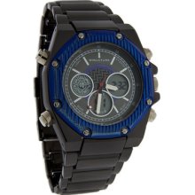 Structure By Surface Mens Quartz Blue Multi-function Black Finish Watch 32630