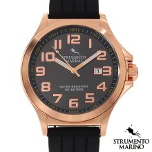 Strumento Marino Sm046rrg/Bk Stainless Steel Men's Watch Free Us Shipp