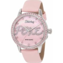 Stuhrling Original 519P.1115A9 Womens andamp;apos;andamp;apos;Peaceandamp;apos;andamp;apos; Quartz with Stainless Steel Case Pink MOP Dial and Pink Strap Watch