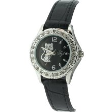 Style Ladies Cat Dial Black Quartz Watch