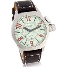 Stylish PU Leather Band Wrist Watch (Green)