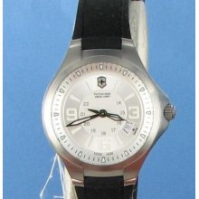 Swiss Army 241334 Base Camp Silver Dial Black Rubber Strap Ladies Watch $325