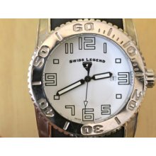 Swiss Legend Men's Commander Collection Stainless Steel White Dial Watch-massive
