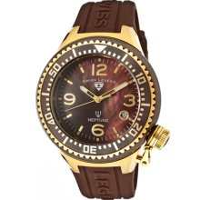 Swiss Legend Unisex 'Neptune Ceramic' Brown Silicone Watch ...