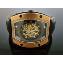 Techno Com by KC 0.40CT Diamond Automatic Skeleton Rosr Gold