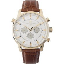 Tommy Hilfiger Men's Mens Brown Leather Strap Watch