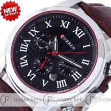 Top Date Dial Luxury Fashion Style Quartz Men Boy Wrist Watch Clock Xmas211