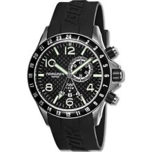 Torgoen Swiss T20 Mens Black Pilot Rubber - Pu Strap Wrist Watch T20305
