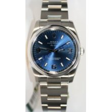 Totally Unused Rolex Air King Model 114200 with Blue Dial