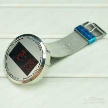 Touch Screen Led Watches Stainless Band Grid Style Digital Watch Lux