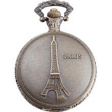 Tower Women's Eiffel Alloy Analog Quartz Pocket Watch (Bronze)