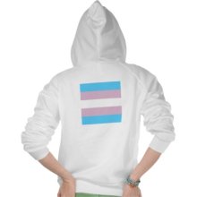 Transgender Pride Flag Womens Zip Hoodie (Back)