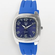 Trax Womens Tr1740-nbl Malibu Fun Blue Rubber Dial Crystal Watch
