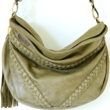 Triangulo Leather crossbody bag (Olive Green)