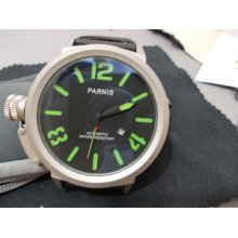 Triconstore Boat Style Klassico 55mm Brushed Green Automatic St25 Parnis Watch