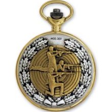 Two-Tone White Dial Quartz Marksmen Pocket Watch