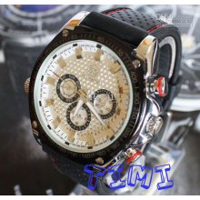 Uk Big Mens Size Luxury Self Winding Mechanical Skeleton Rubber Spor