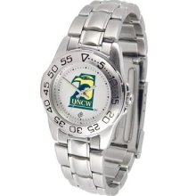 UNCW NC Wilmington Ladies Stainless Steel Wristwatch