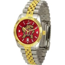 University of Maryland Terps Men's Stainless Steel Alumni Dress Watch