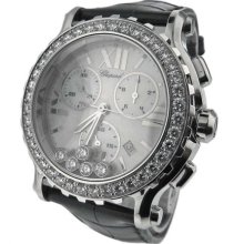 Unworn Chopard Happy Sport 288506 Diamond Mother Of Pearl Chronograph Watch