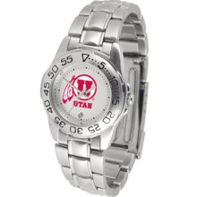 Utah Utes Gameday Sport Ladies' Watch with a Metal Band