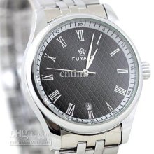 Vegan Mens Steel Watch Date Automatic Mechanical Black Luxury