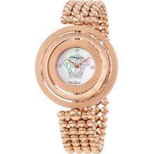 Versace Women's 80q80sd497 S080 Eon 3 Rings Ip Rose Gold Bracelet W/ Mother-of