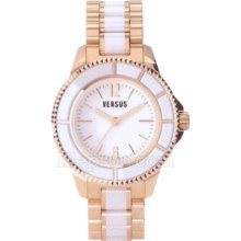 Versus by Versace Watch, Unisex Tokyo White Enamel and Gold Ion-Plated