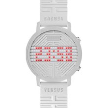 Versus by Versace Watch, Unisex Digital Hollywood White Rubber Strap 4