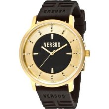 Versus Watches Women's Hollywood White Crystal Black/Gold Textured Dia