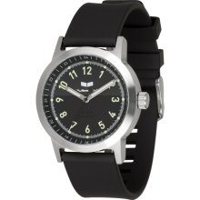 Vestal Alpha Bravo Rubber Watch - Black/Silver/Black/Brushed ABR3P03