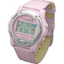 VibraLite 3 VL300L-P Pink Leather Vibrating Alarm Watch