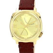 Vince Camuto Flyback Dial Leather Strap Watch, 43mm