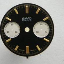 Vintage Bwc Chronograph Watch Dial Valjoux 7733
