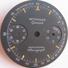 Vintage Dial Wittnauer Chronograph Professional Black 2 Registers