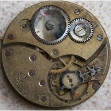 Vintage Election Pocket Watch Movement & Dial 43 Mm. In Diameter To Restore