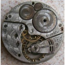 Vintage Elgin Pocket Watch Movement 43 Mm. For Parts