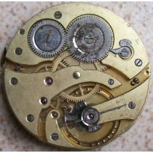 Vintage Fine Pocket Watch Movement & Dial 43,5 Mm. Balance Ok. To Restore