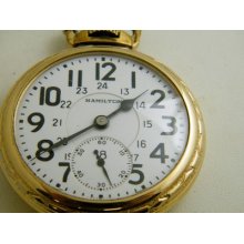 Vintage Hamilton Pocket Watch Canadian Railways 16s 21jewels 1940 Era 684