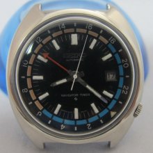 Vintage Japan Seiko Navigator Timer 6117-6410 GMT mechanical automatic watch ca. 1968