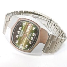 Vintage Kronotron Electra Signed Calendar Lifetime Swiss Watch Mens Jewelry - EA520